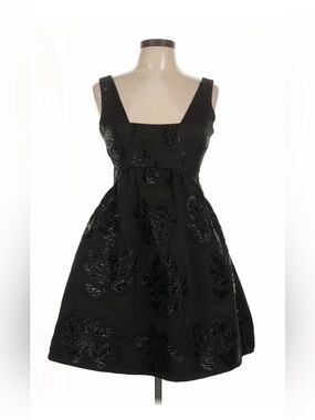 NWT Maeve by Anthropologie Jacquard Black Mini Dress